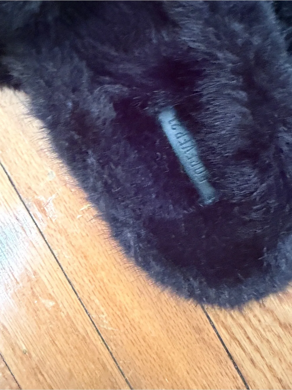 Forever 21 Black Faux Fur Slide Slippers